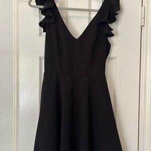Nordstrom Black Ruffle Mini Dress